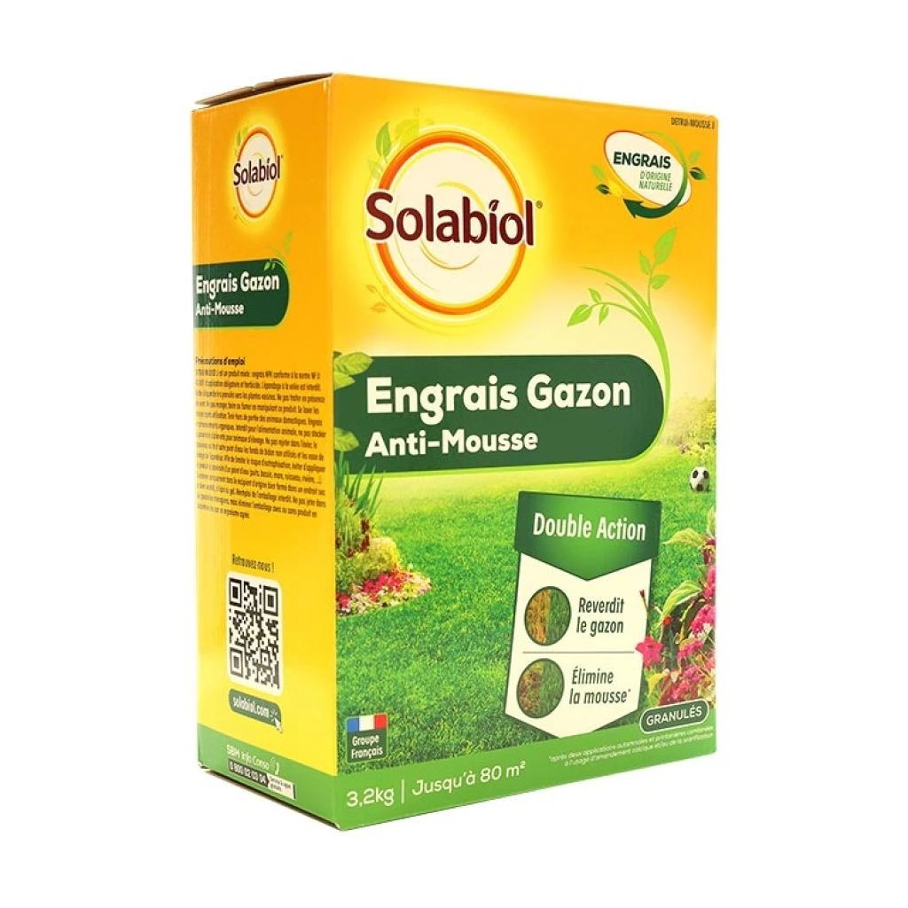 Engrais Gazon Anti-mousse Solabiol En Sac De 3.2 Kg 3 Engrais Gazon Anti-mousse Solabiol En Sac De 3.2 Kg