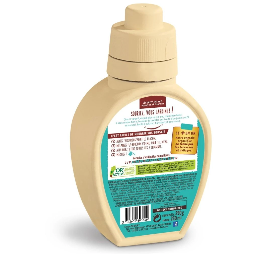 Engrais Liquide Bonsaïs Or Brun En Bidon De 250 Ml 4 Engrais Liquide Bonsaïs Or Brun En Bidon De 250 Ml – Image 2