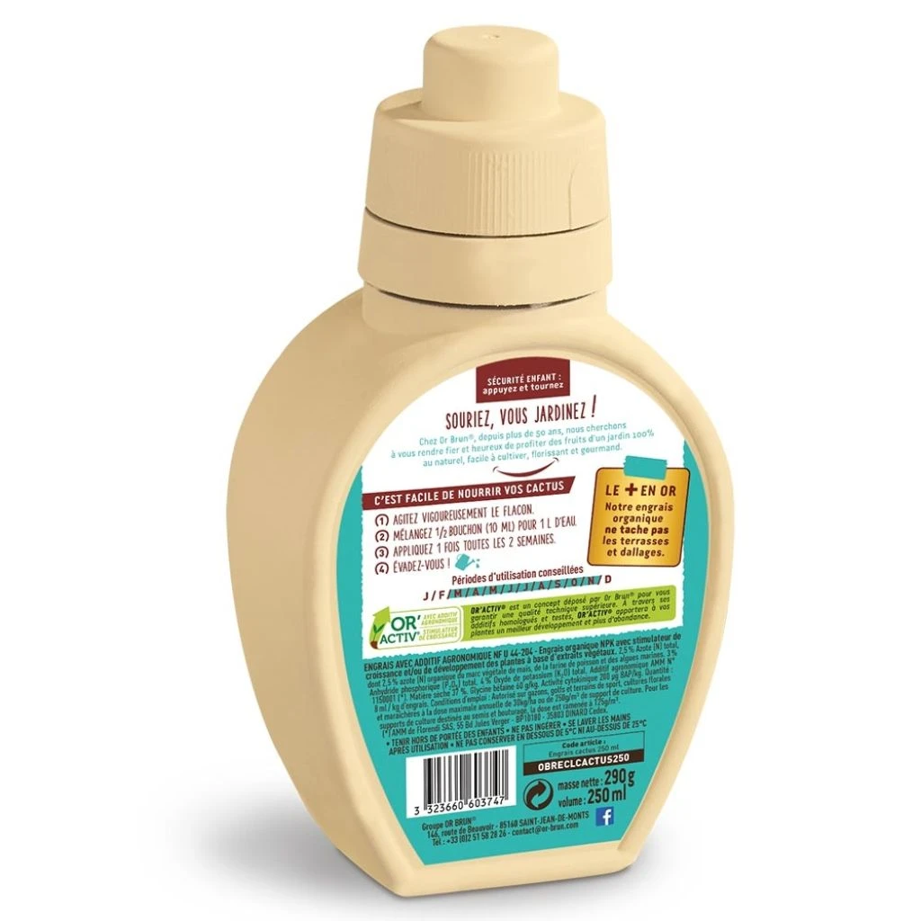 Engrais Liquide Cactus Or Brun En Bidon De 250 Ml 4 Engrais Liquide Cactus Or Brun En Bidon De 250 Ml – Image 2